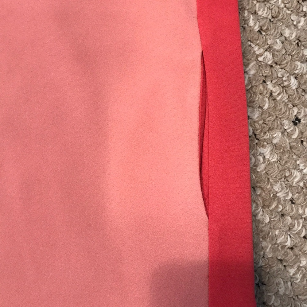 Banana Republic Coral Pink Shift Dress with Navy and Red Accents - Picture 3 of 5